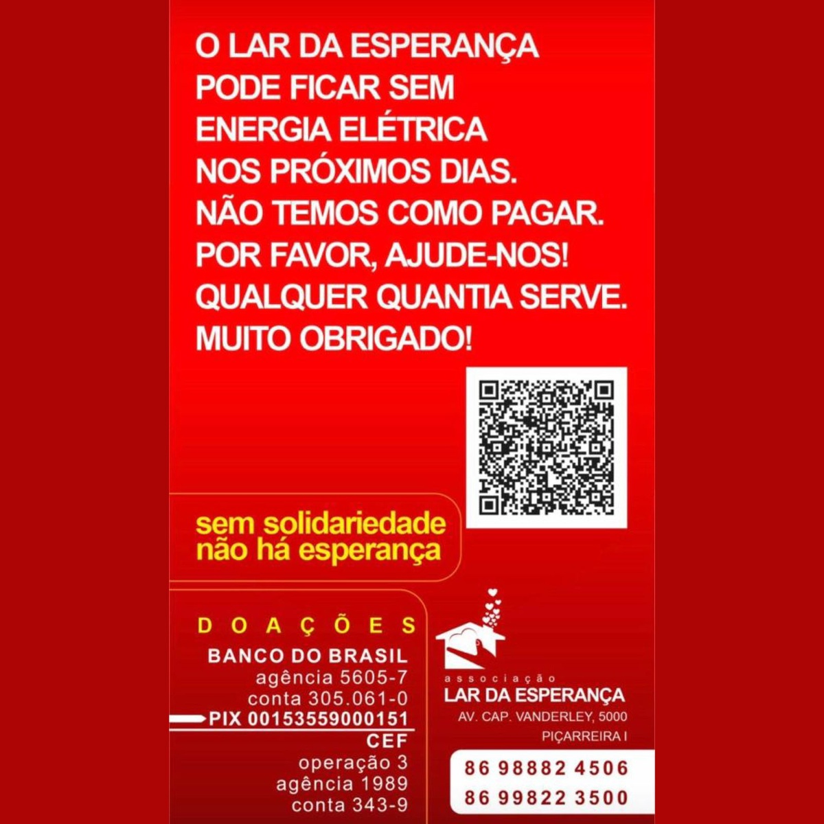 Lar da Esperança lança campanha na internet.