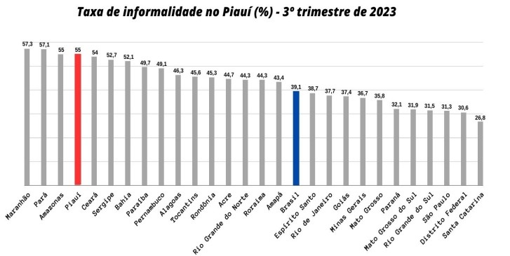 Dados sobre a taxa de informalidade no Piauí