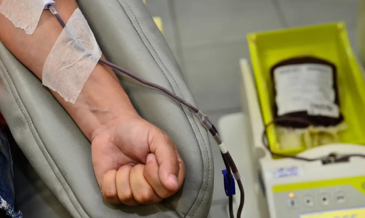 Doação de sangue.