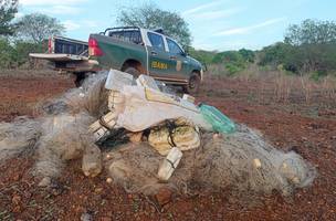 Pesca Ilegal: Polícia Ambiental apreende 1.200 metros rede no Sul do estado. (Foto: Reprodução/ SSP-PI)