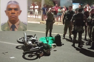 O policial colidiu com um caminhão que passava pela avenida Henry Wall de Carvalho. (Foto: Reprodução/Redes Sociais)