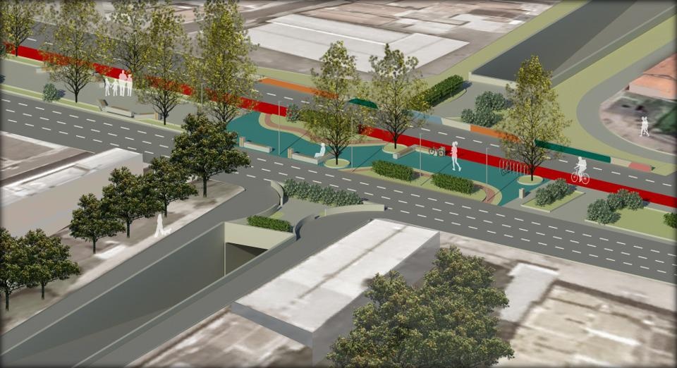 projeto da construção de um viaduto na Av. Miguel Rosa.