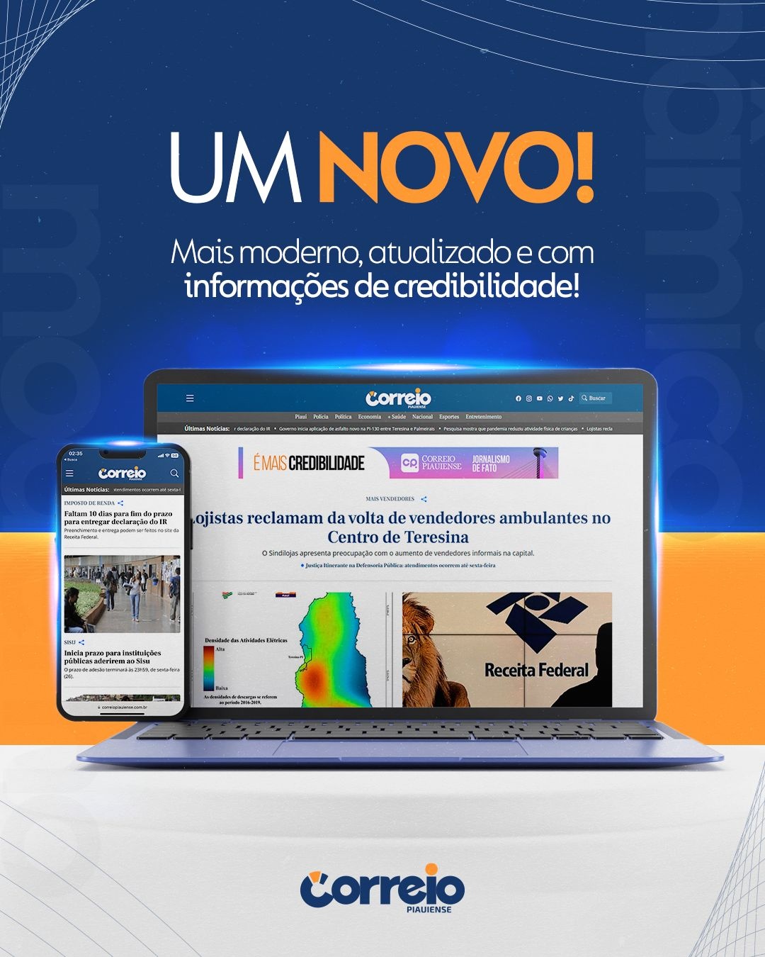 Portal Correio Piauiense estreia inovações no portal, que fica mais ágil e moderno.