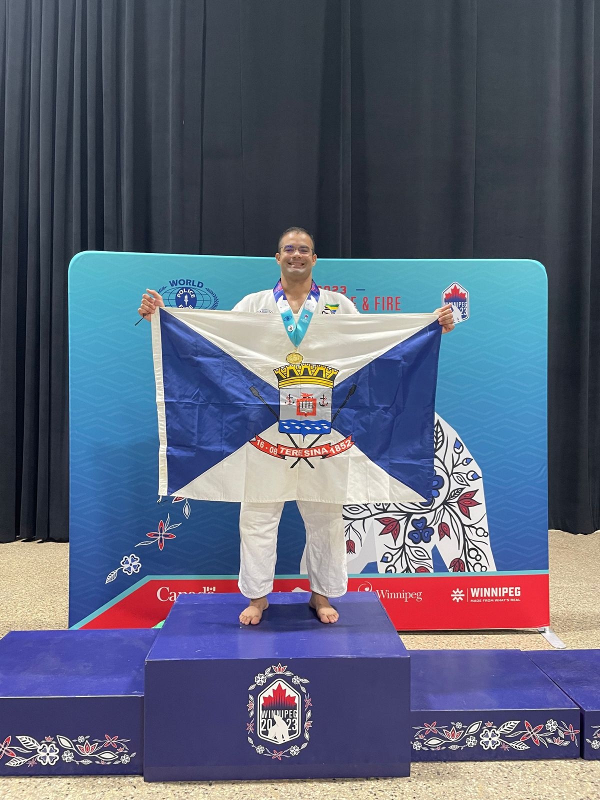 O soldado Stanley Torres, atleta da Polícia Militar do Piauí, se tornou campeão mundial de judô