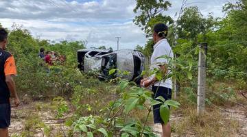 Criança de oito anos morre e quatro ficam feridos em acidente na BR-343. (Foto: Divulgação/ PRF-PI)
