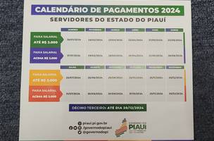 Tabela de pagamento dos servidores estaduais de 2024. (Foto: Divulgação/ Ascom)