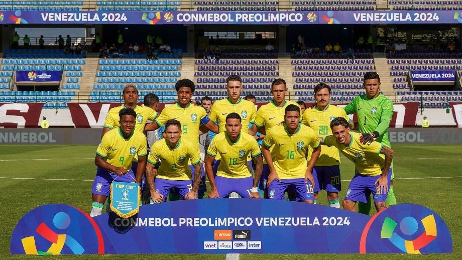 Seleção brasileira na disputa do Pré-Olímpico.