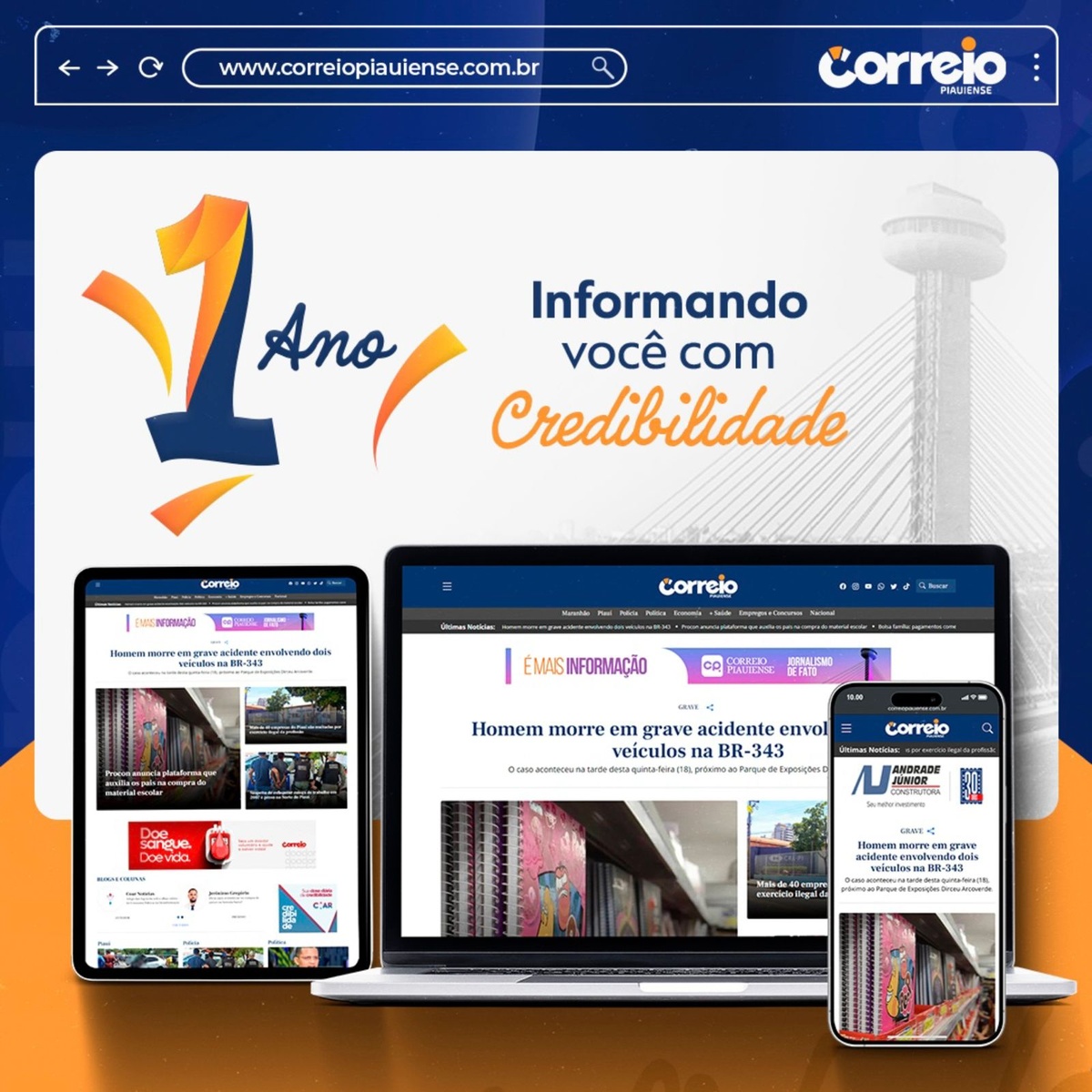 Correio Piauiense alcança mais de 1,7 milhão de acessos.