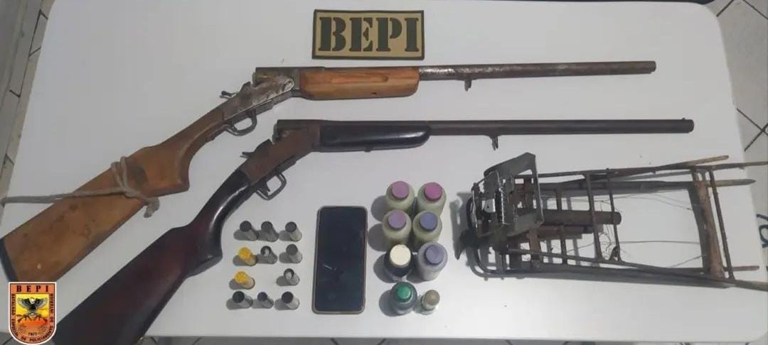 Homem é preso com espingardas e munições em fazenda de PIO IX.