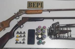 Homem é preso com espingardas e munições em fazenda de PIO IX. (Foto: ASCOM)