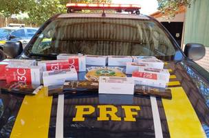 PRF apreende 19 celulares contrabandeados da China na BR-135 em Bom Jesus. (Foto: Divulgação/ Ascom)