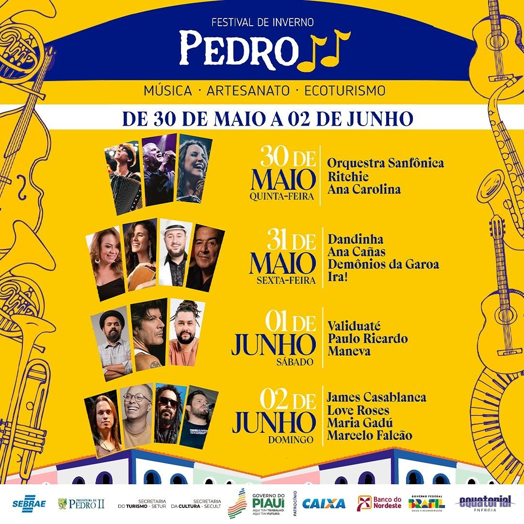 Programação do Festival de Inverno de Pedro II