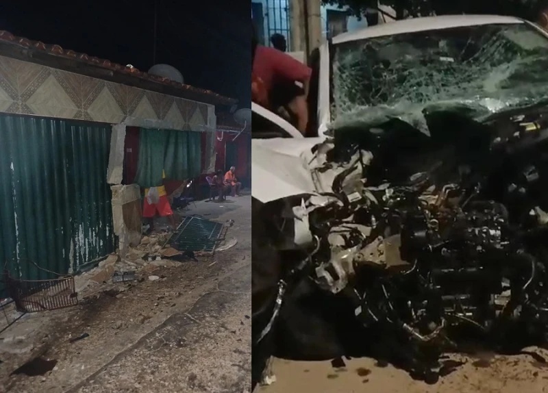 Condutor perde o controle de carro e invade casa.