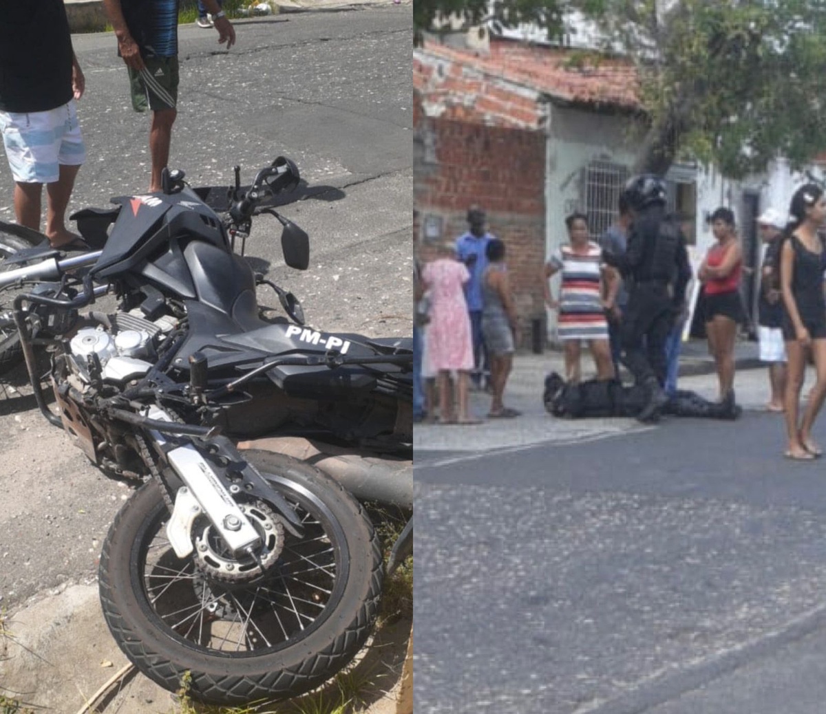 Policiais sofrem acidente durante perseguição.