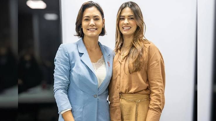 Presidente Nacional do PL Mulher, Michelle Bolsonaro e Gessy Lima, pré-candidata a vereadora de Teresina.