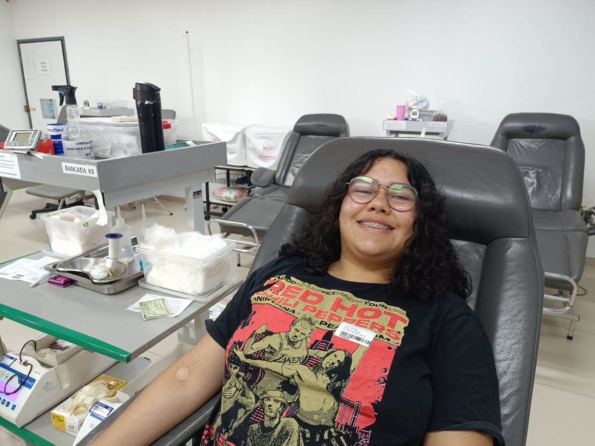 Wellen Carolyna, que começou a doar sangue aos 18 anos.