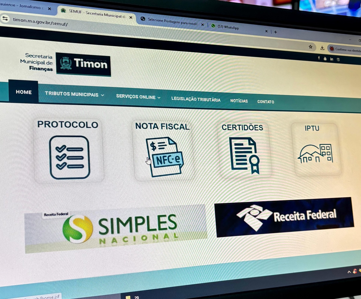 Sistema de notas fiscais de Timom passará por atualização.