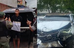 Suspeito de assaltar Vereador João Pereira é preso e bate carro durante fuga. (Foto: Reprodução/ Internet)