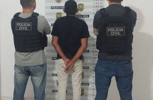 Homem acusado de sequestro e furto é preso pela Polícia Civil em Teresina. (Foto: Ascom/SSP)