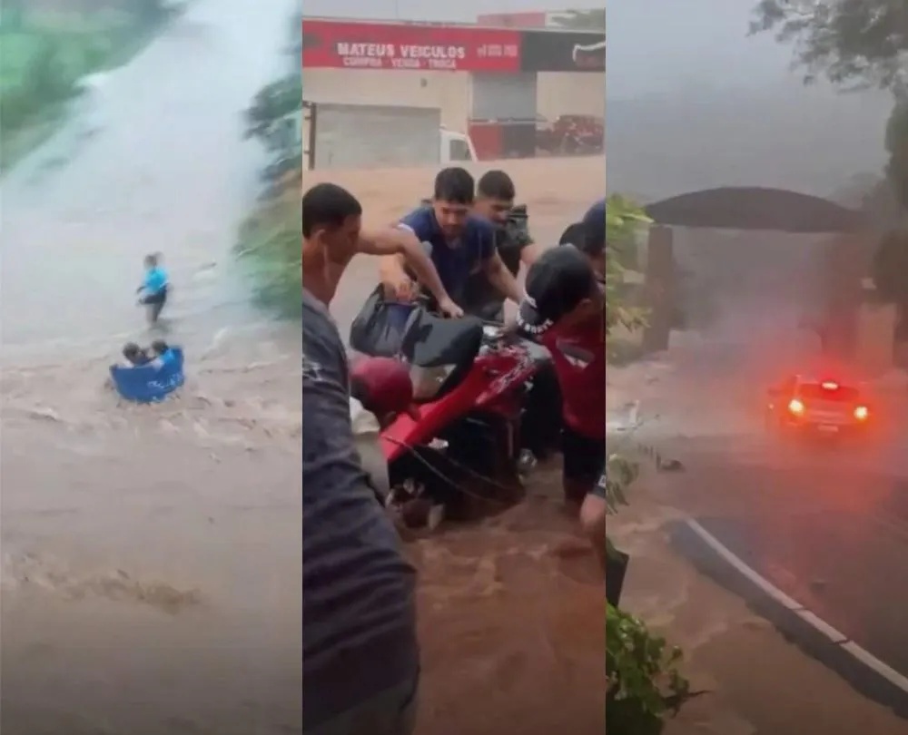 Forte chuva provoca alagamentos, queda de árvore e transtornos em Pedro II.