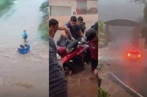 Forte chuva provoca alagamentos, queda de árvore e transtornos em Pedro II. (Foto: Reprodução/ Divulgação)