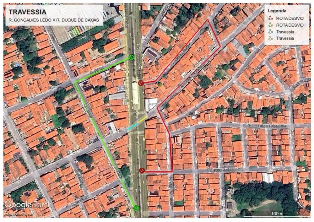 Bairro Água Mineral terá ruas interditadas para manutenção durante o final de semana.