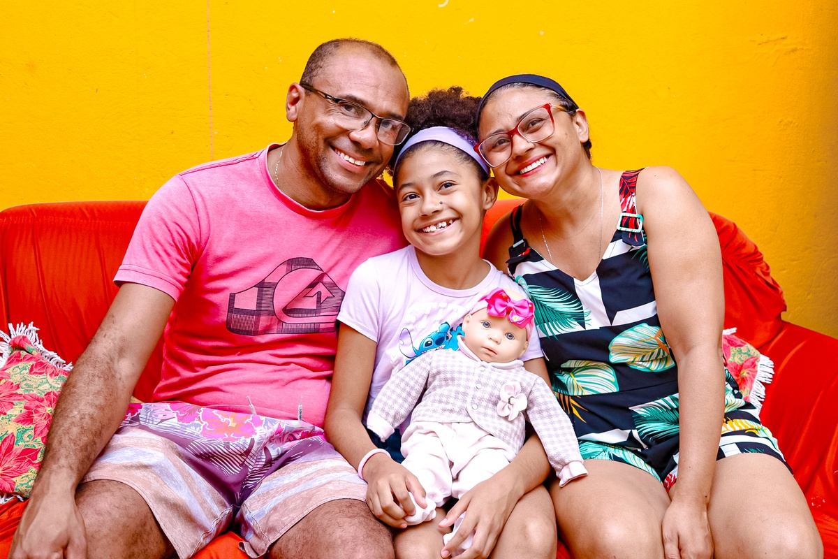 Família da pequena Giovanna.