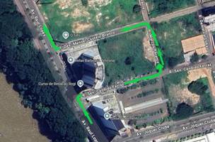 Mapa com a alterção no trânsito próximo à Raul Lopes. (Foto: Divulgação/ Strans)