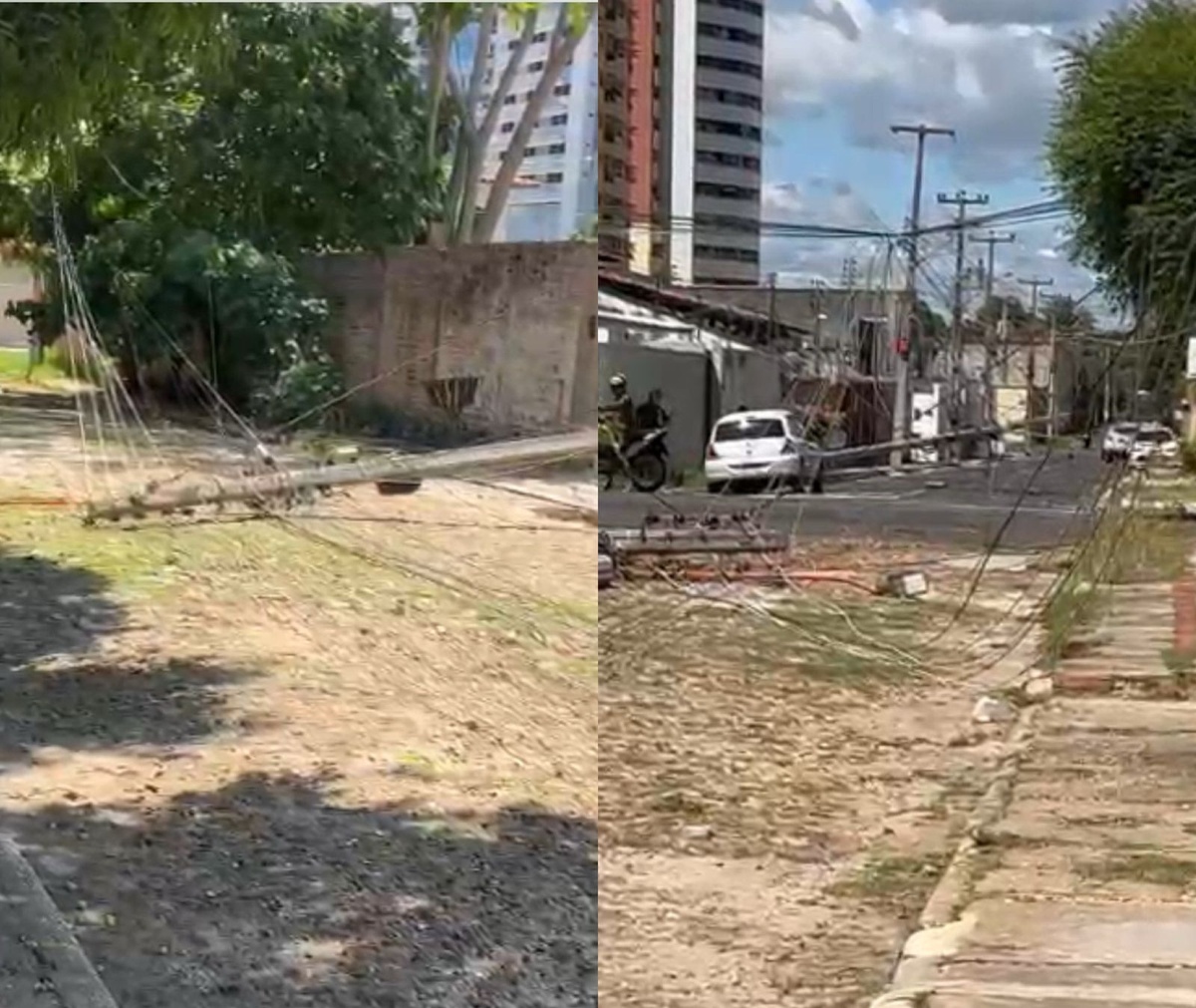 Caminhão derruba portes.