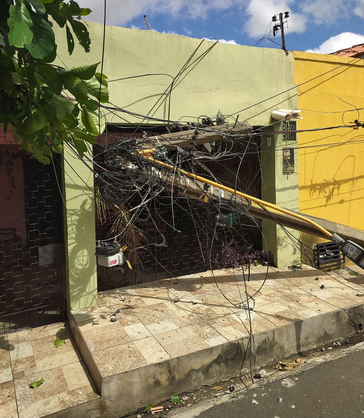 Caminhão derruba postes e árvores no Dirceu I.