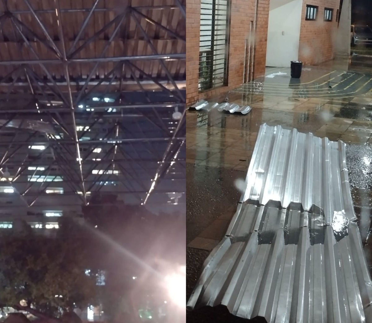 Chuva forte arranca parte do teto do Rosa dos Ventos na UFPI.