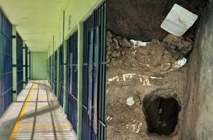 Dez detentos cavaram um buraco dentro do banheiro de uma cela. (Foto: Divulgação)