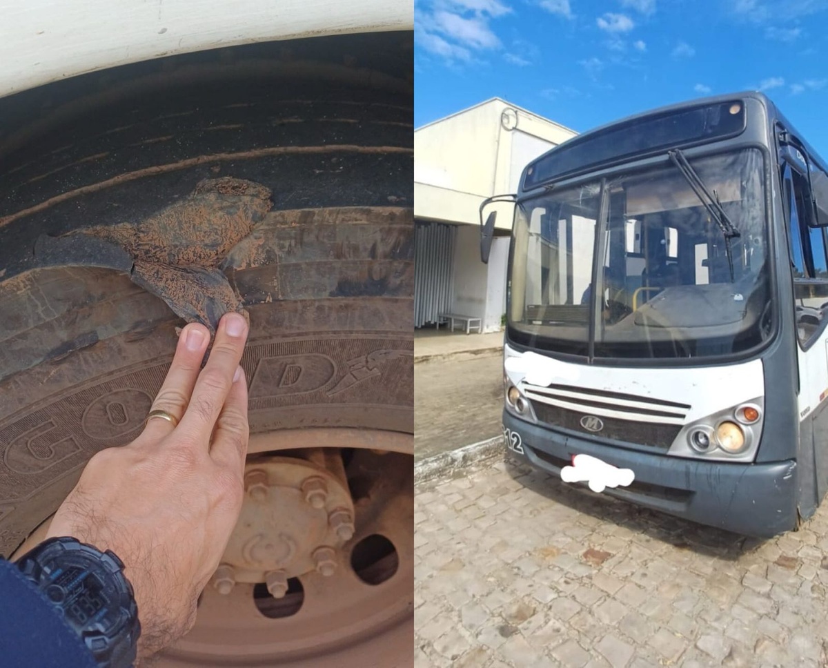 Ônibus com irregularidades transportando  alunos da UESPI é empreendidos pela PRF na cidade de Picos.