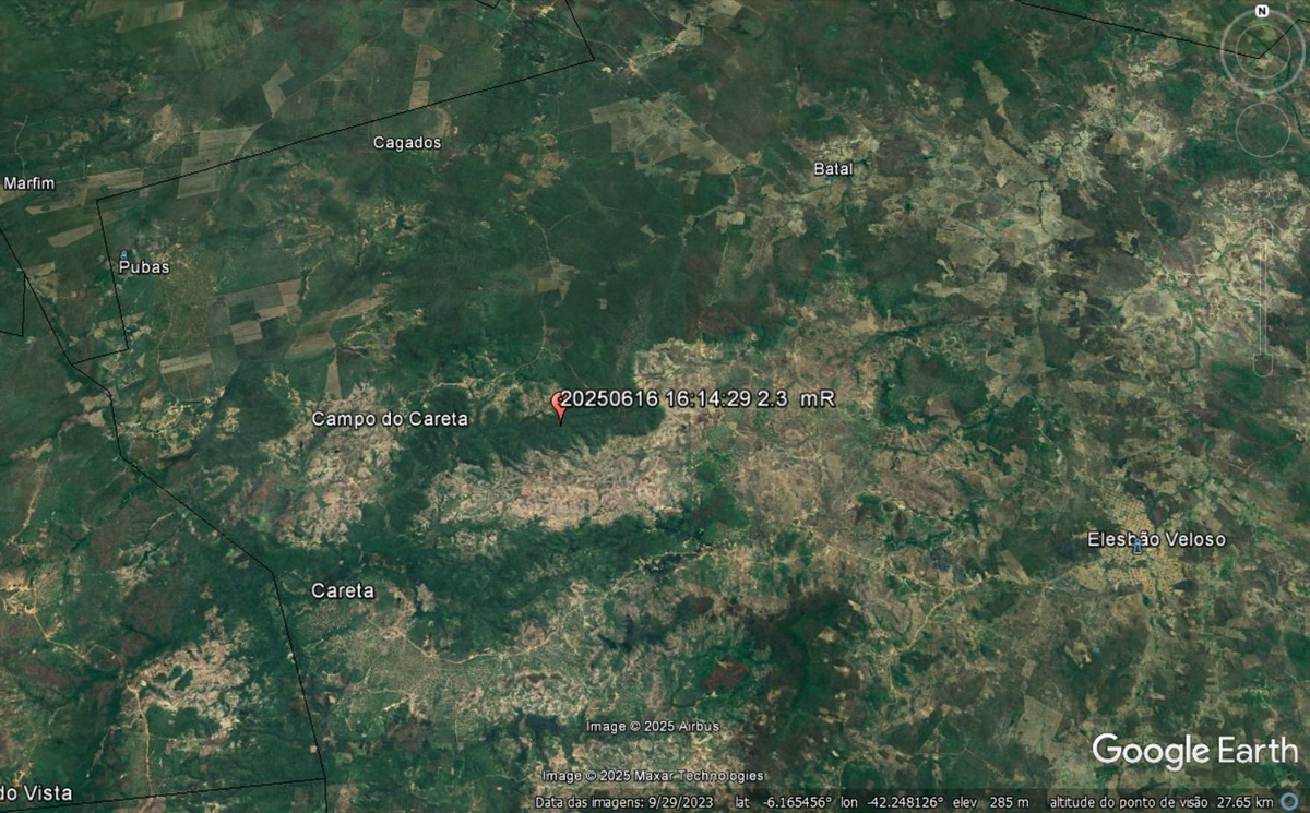 Tremor de terra de magnitude 2,3 é registrado em Elesbão Veloso.