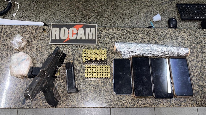 Homem é preso com pistola da PM do Maranhão, munições e drogas